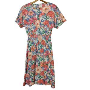 Vintage Via Sant Andrea Dress Elastic Waist Short Sleeve Cottagecore Knit READ